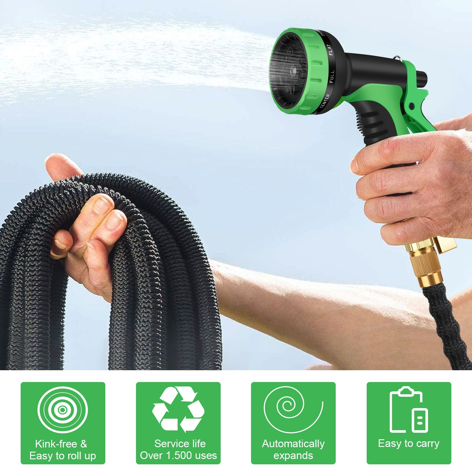 150FT Premium Quality Expandable Flexible Garden Hose Pipe Water Hose Durable