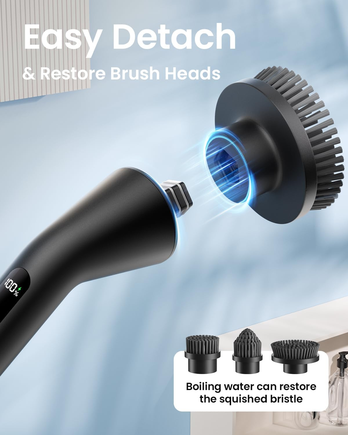 Electric Spin Scrubber, 2026 Upgraded Cordless Cleaning Brush Bathroom Scrubber,