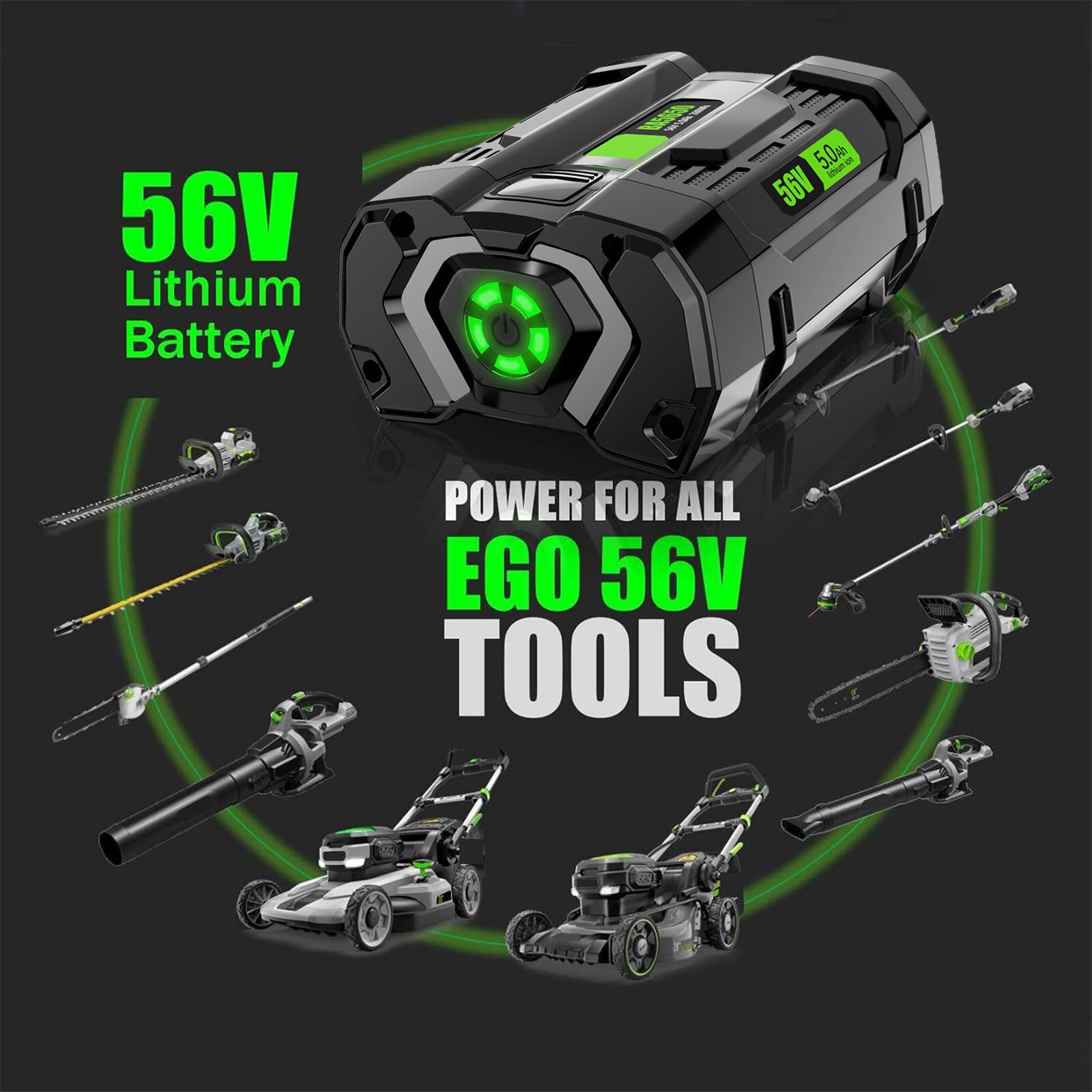 2PACK For EGO 56V 56Volt BA2800T POWER+ 5.0AH Battery Lithium Ion BA2240 BA1400T