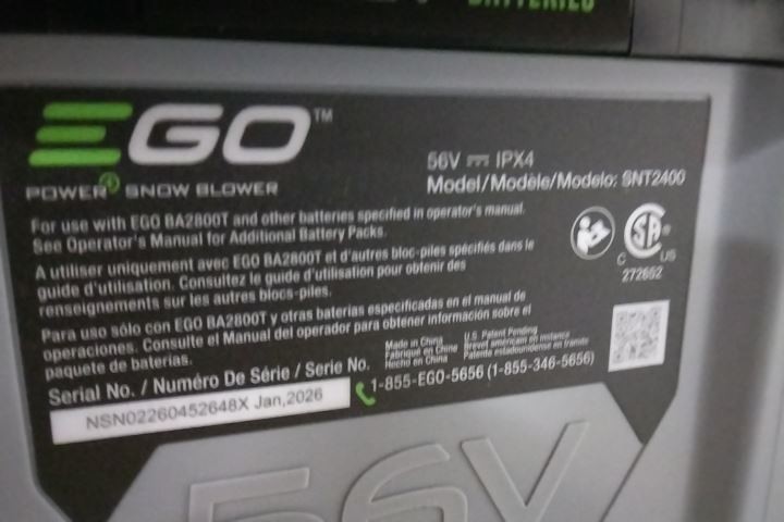 Ego SNT2400 56V Two-Stage Cordless Walk-Behind Snow Blower [Tool Only]