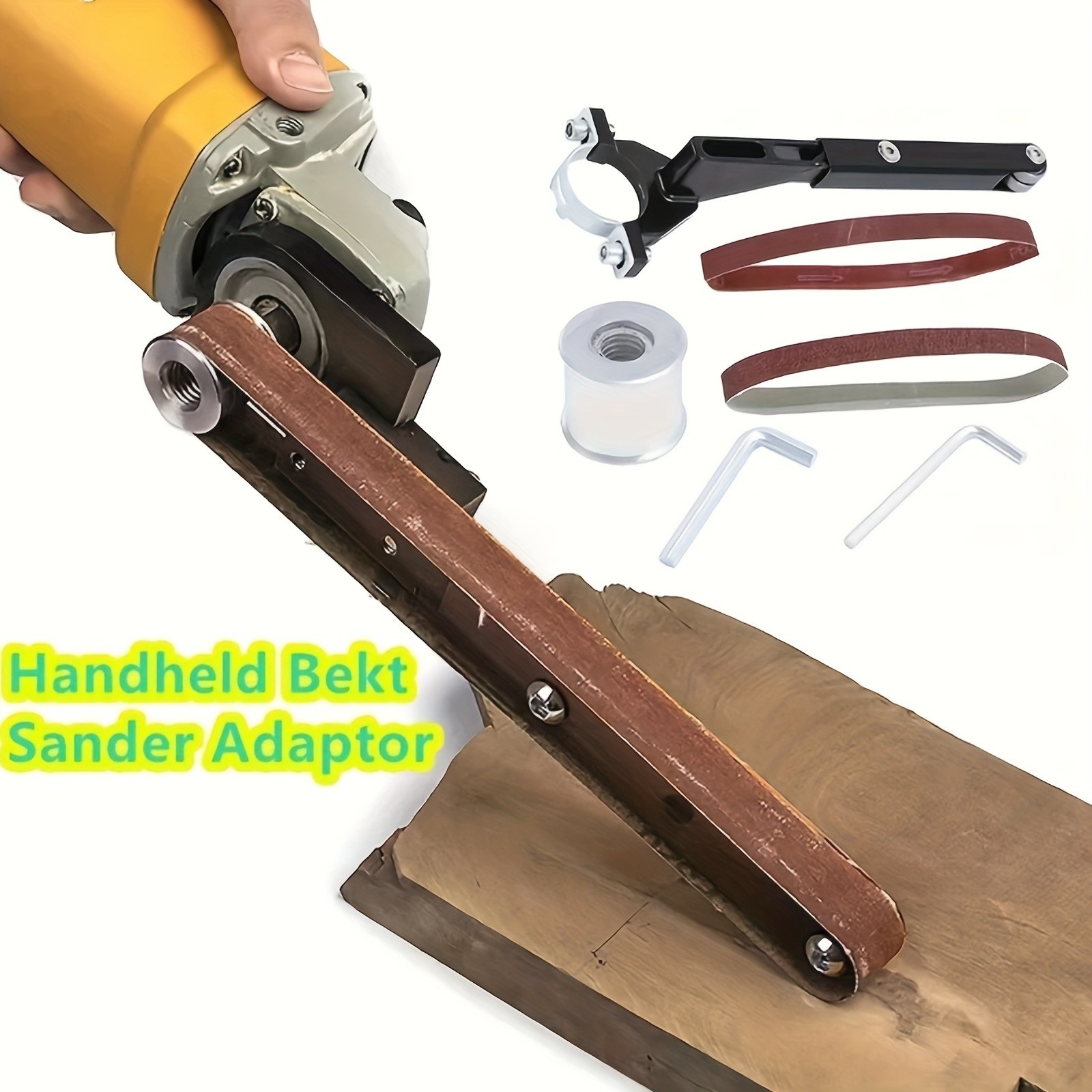 Angle Grinder to Belt Sander Adapter – For Metal/Wood Sanding & Rust Removal