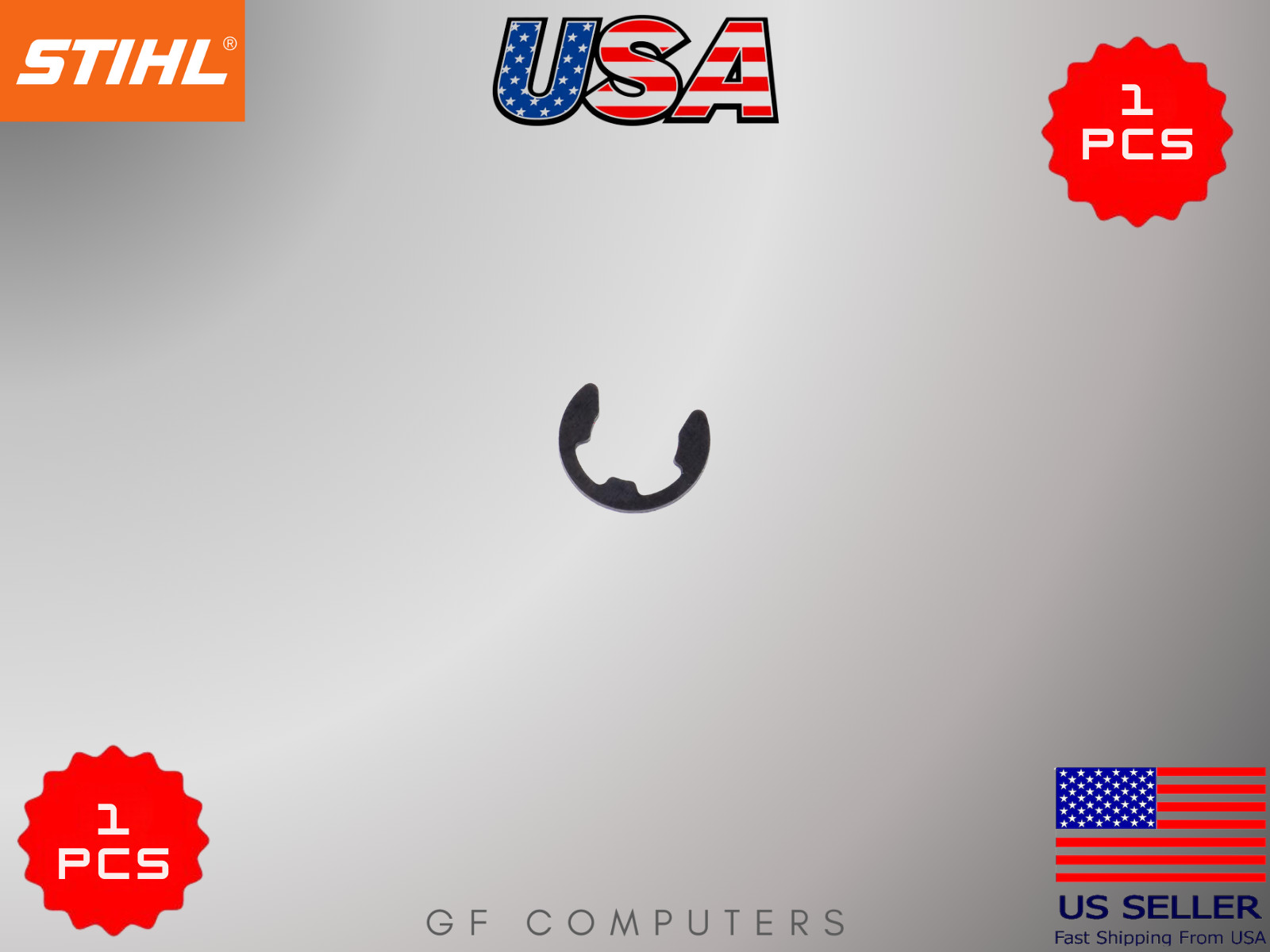 1 X 9460 624 0801 E-clip 8×1.3mm Fits STIHL 026, 028, 029, 036, 036QS, 039, 044