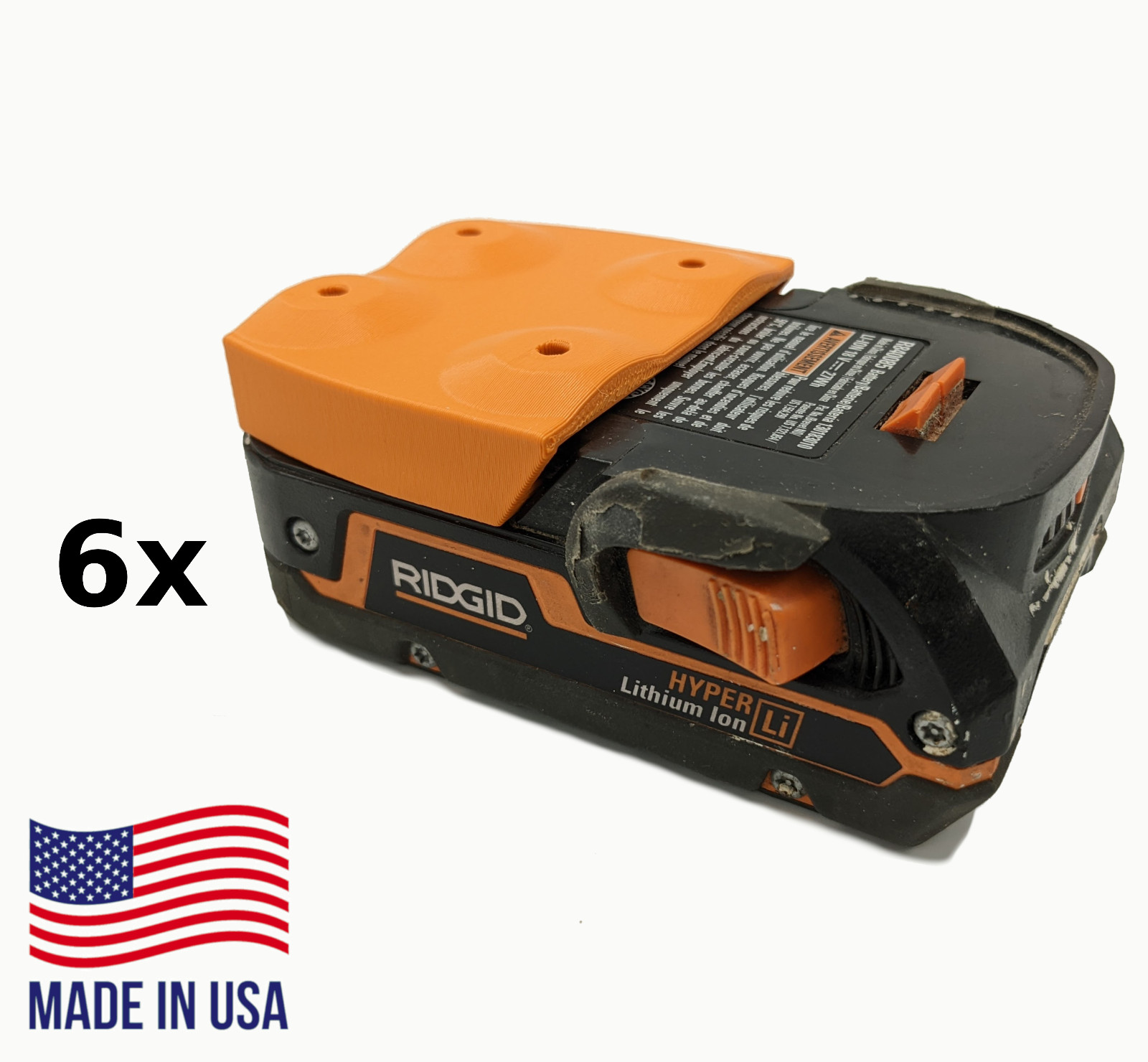 ORANGE! 6 Pack: RIDGID 18V Battery Mounts / Hangers / Holders – MADE IN USA