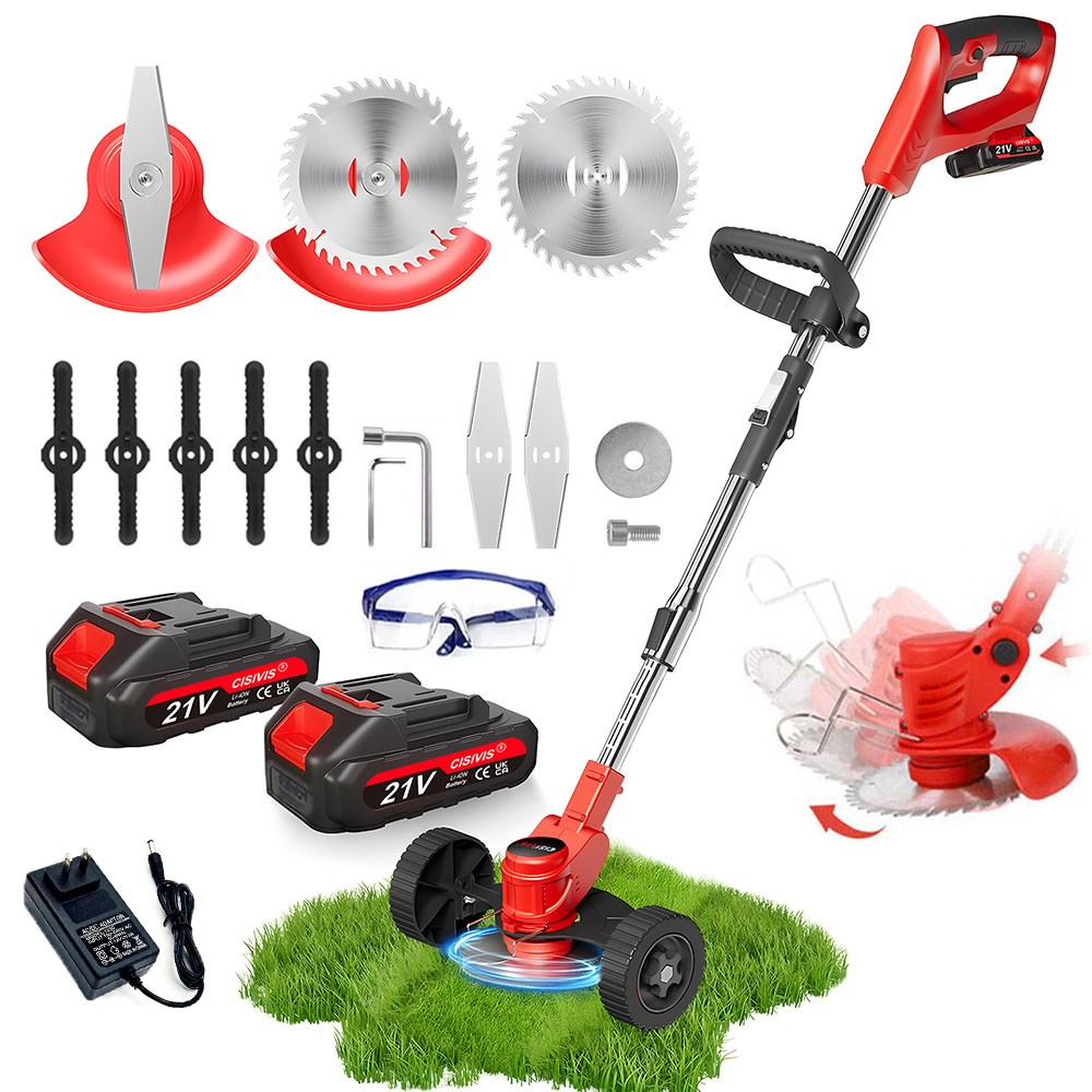 Cordless Electric Weed Lawn Eater Edger Yard Grass String Trimmer Cutter mower