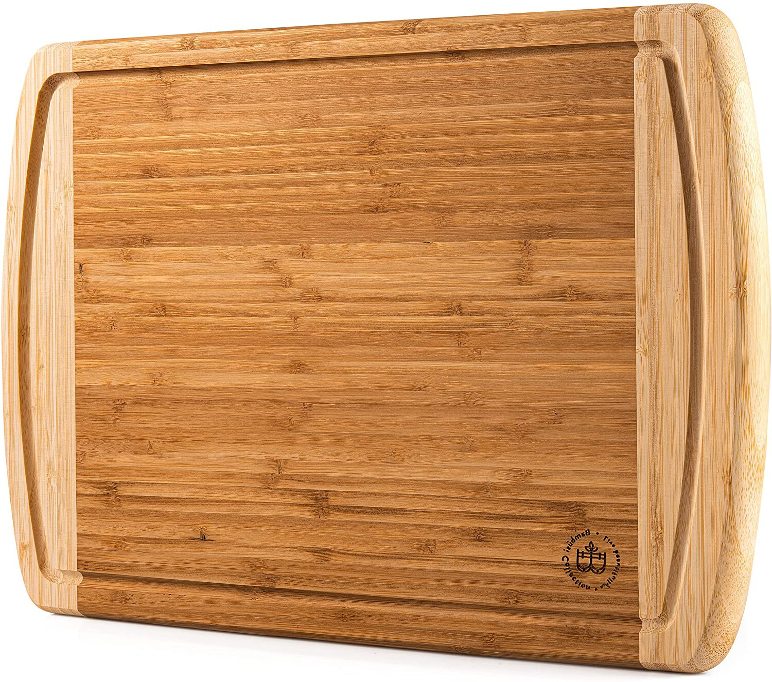 Large Bamboo Kitchen Cutting Board – Wood Chopping Board / Butcher Block, 18x 12