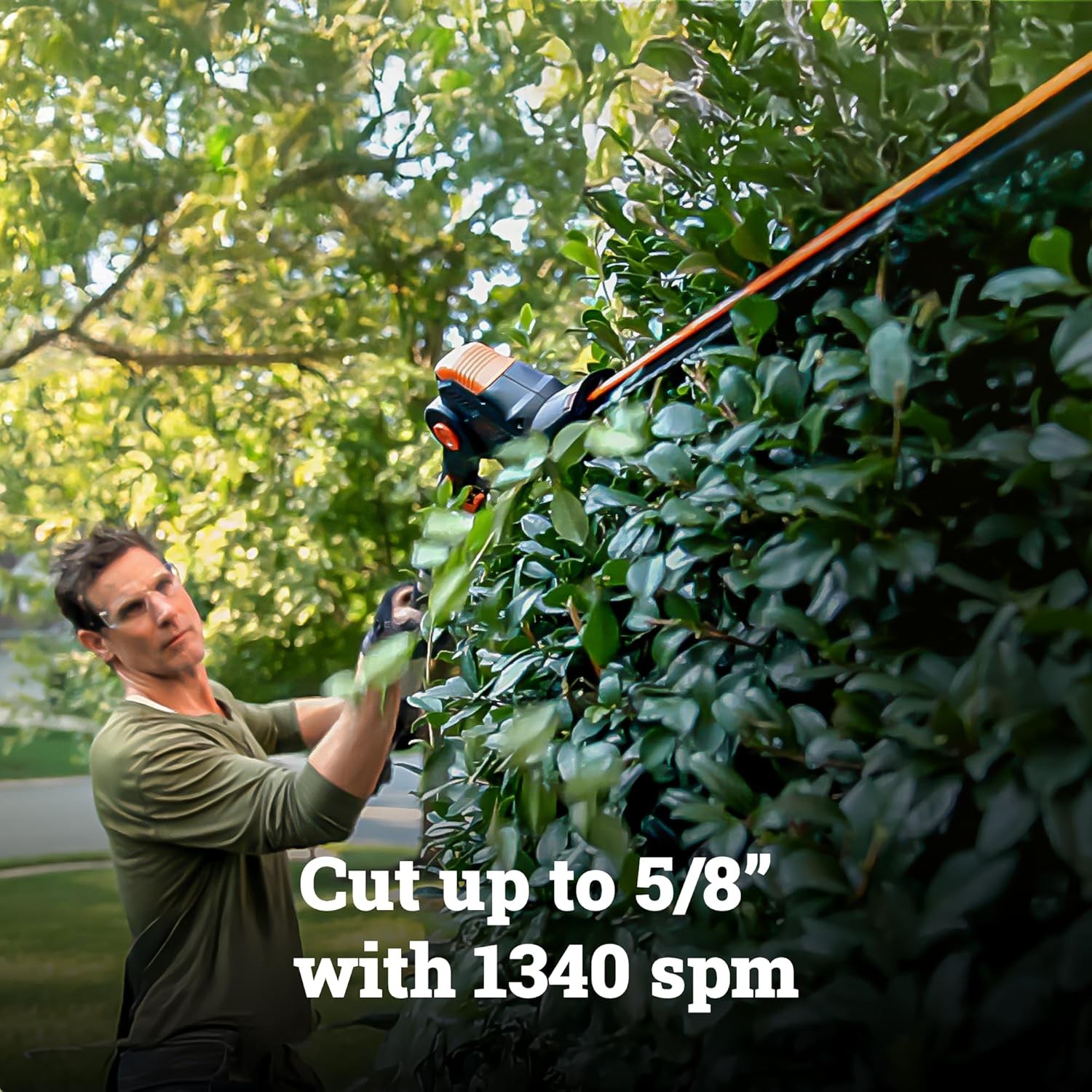 WORX WG252 Cordless 20V 2-in-1 Hedge Trimmer w/ Attachment Capabilities