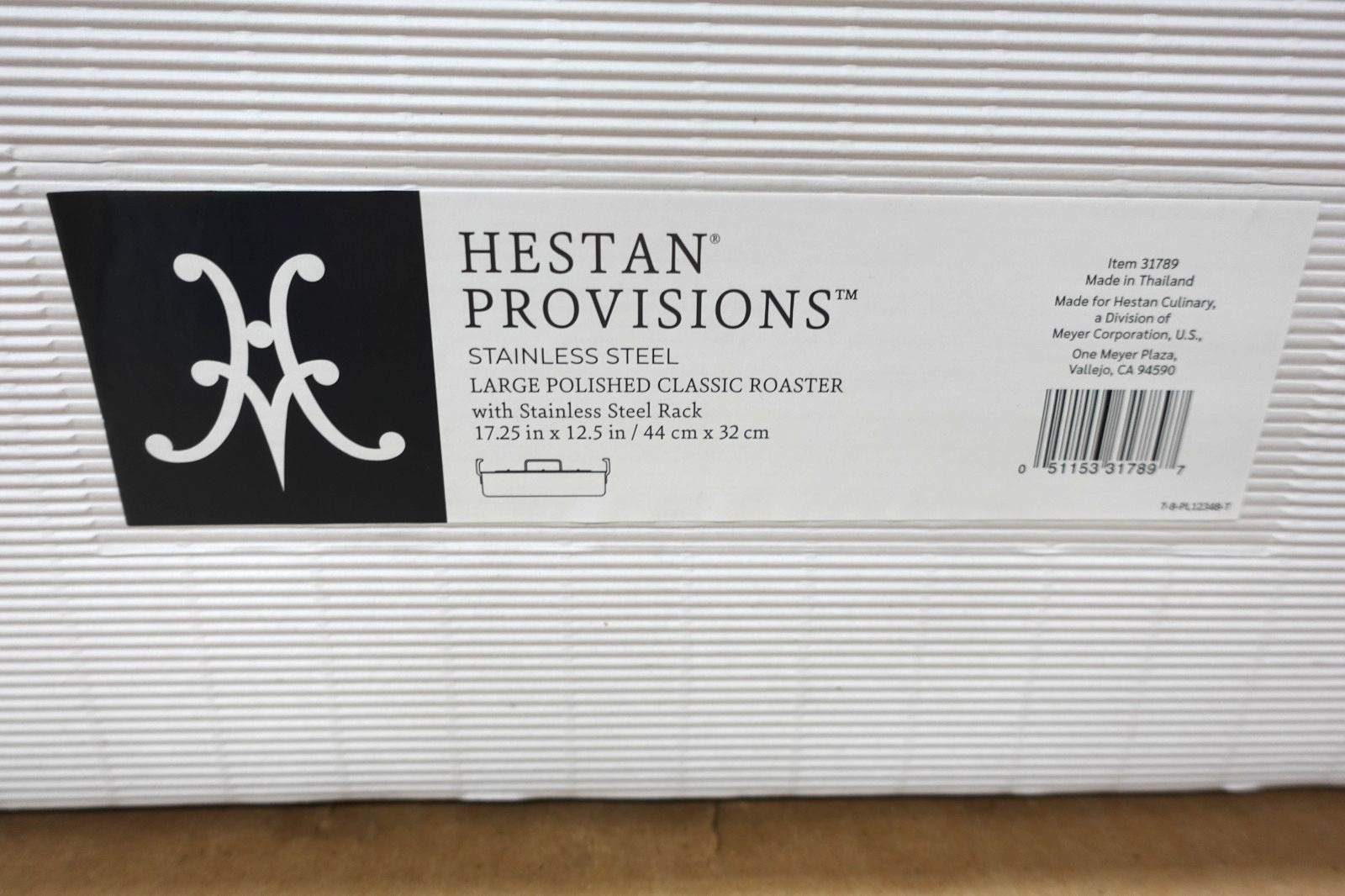 Hestan Provisions Brushed Stainless-Steel Classic Roaster with Rack, Large, Free