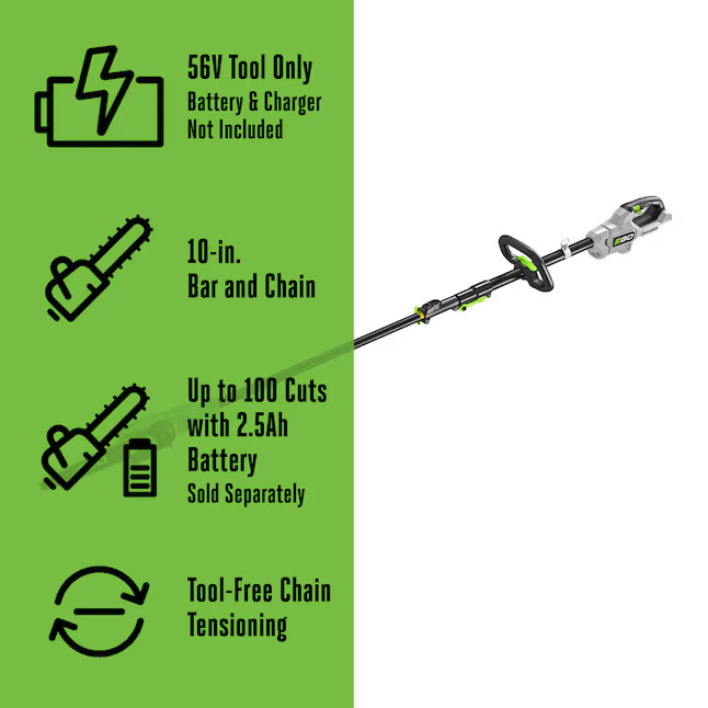 EGO 56-volt 10-in Battery Pole Saw