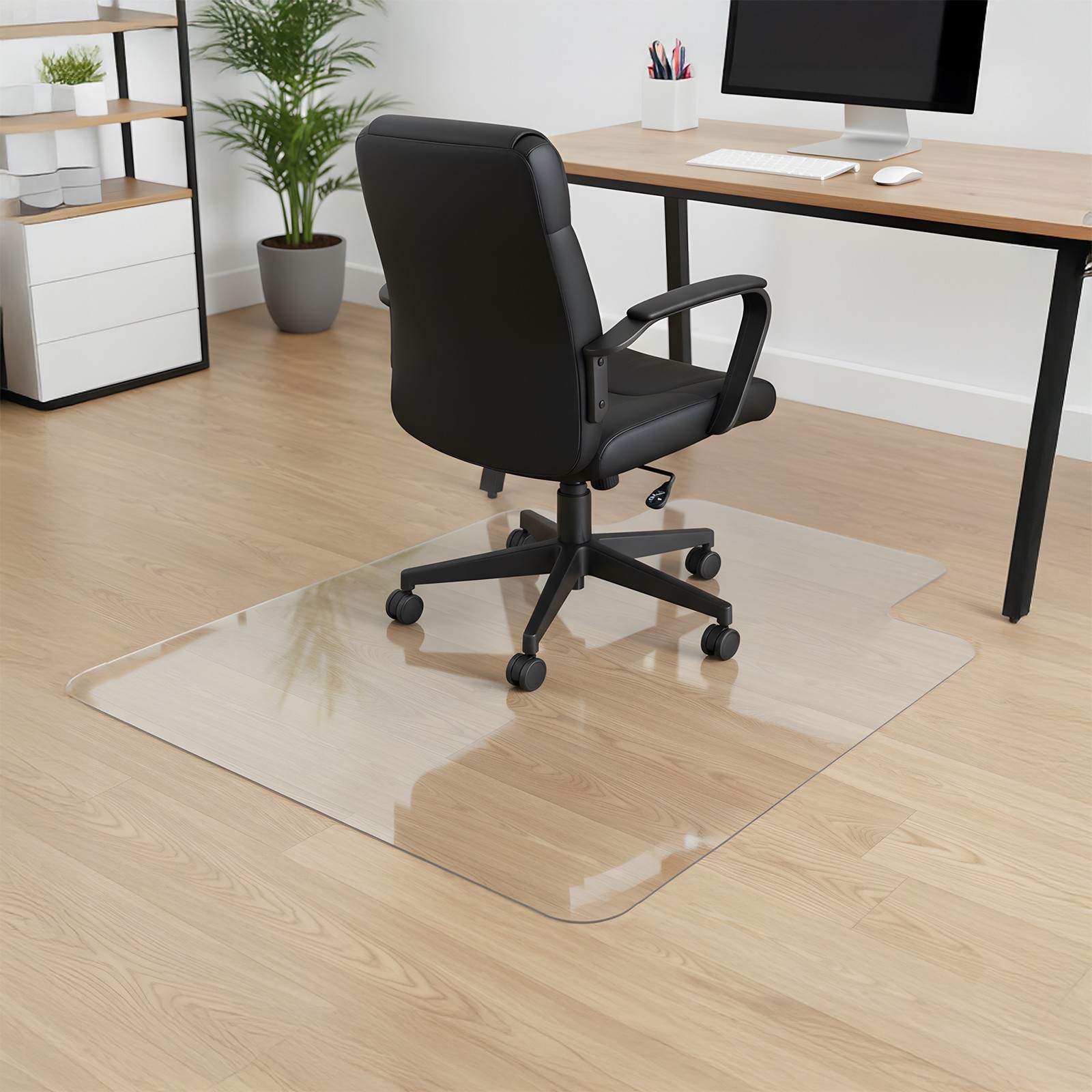 30×48 Clear Frosted Desk Chair Mat, 0.08 Inch Thick PVC Floor Guard for Hardwood