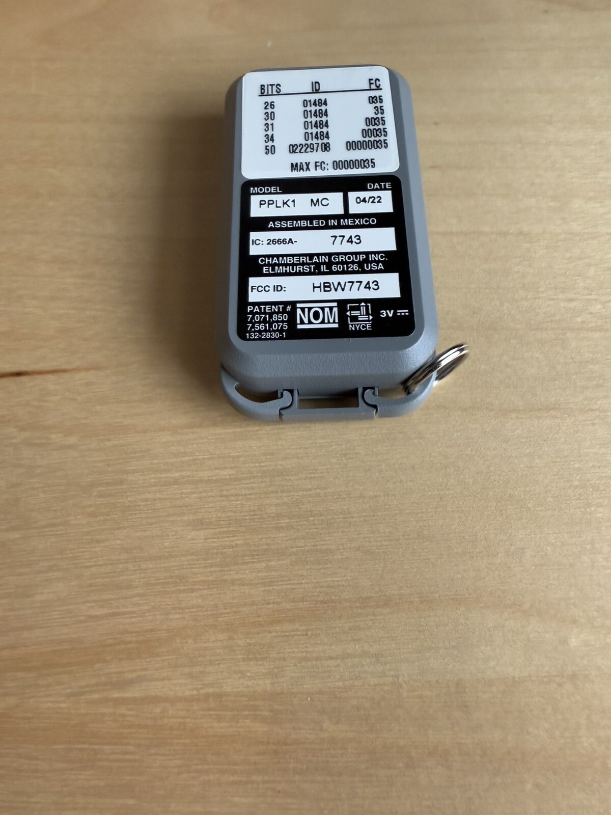 Liftmaster PPLK1 Passport Lite 1-Button Mini Remote Control with Security+ 2.0®