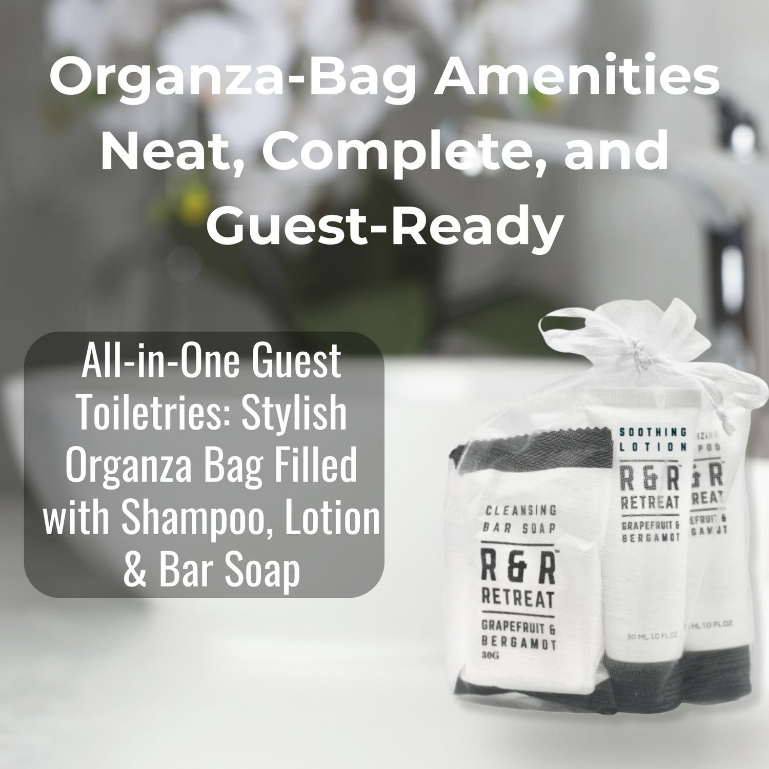 Guest Bathroom Essentials Hotel Toiletry 3 Ounce, Grapefruit & Bergamot Scent