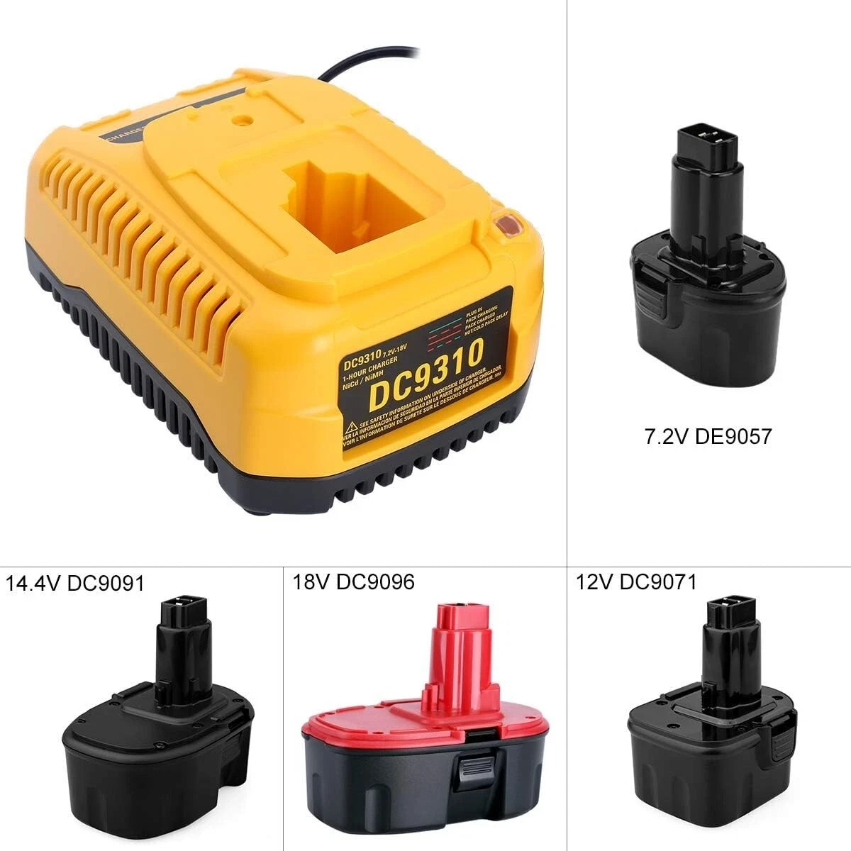 2Pack 18 Volt XRP Battery/ Charger for DeWalt DC9096-2 DC9098 DC9099 DW9096