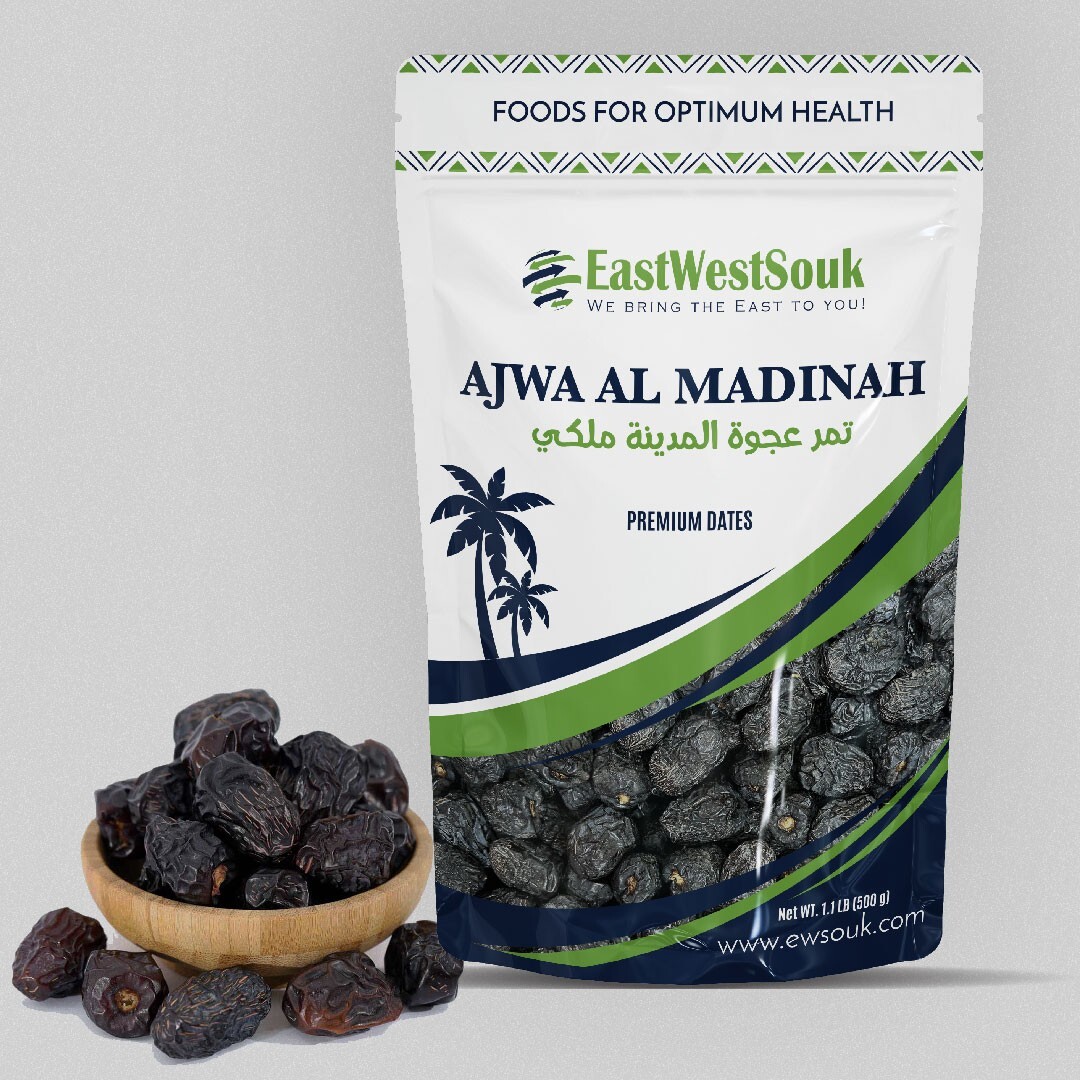Al Madina Ajwa Dates – Premium Quality- 2.2lb (1000g)-Fiber-Rich Snack Dry Fruit