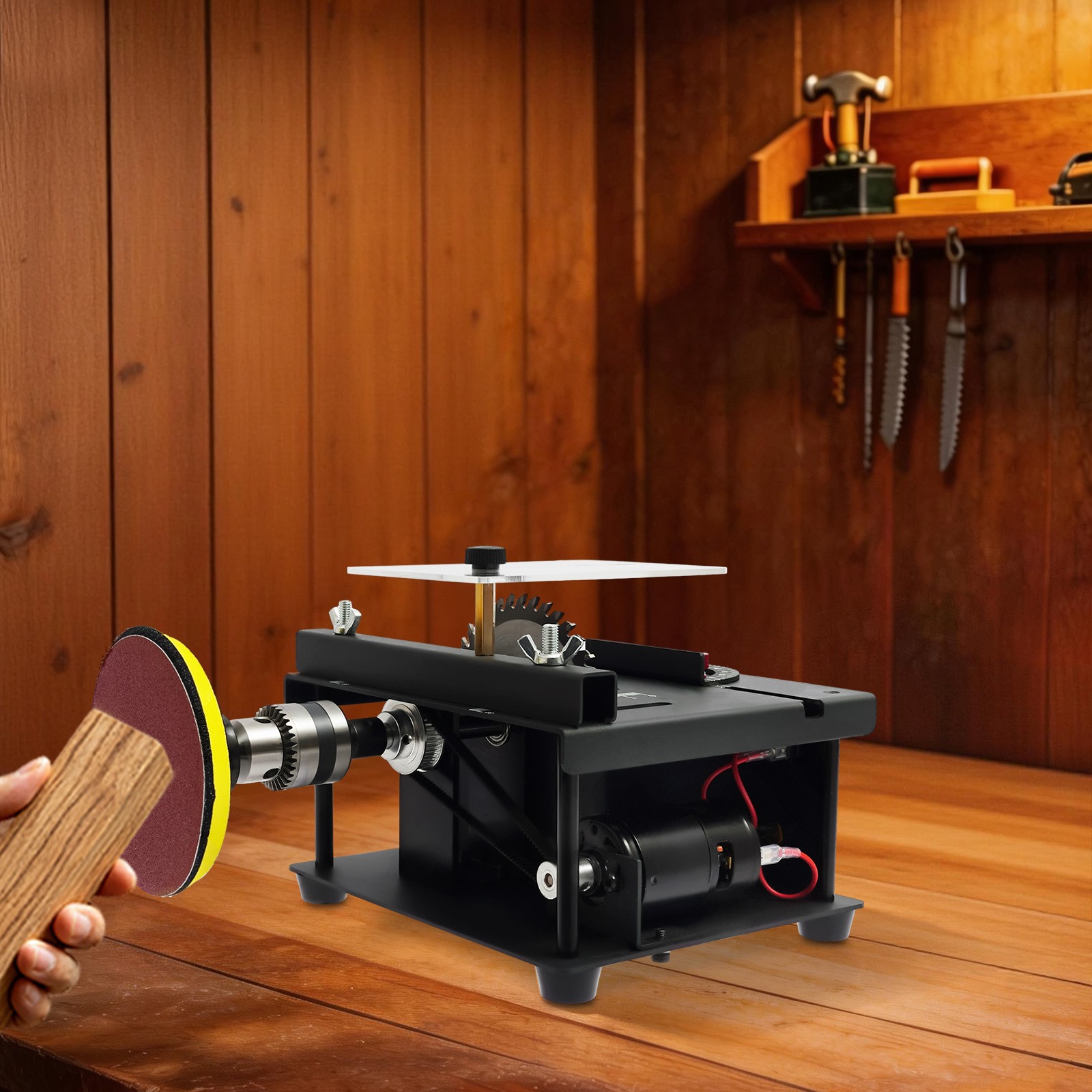 Precision Mini Table Saw Blade DIY Woodworking Bench Cutting Machine Set