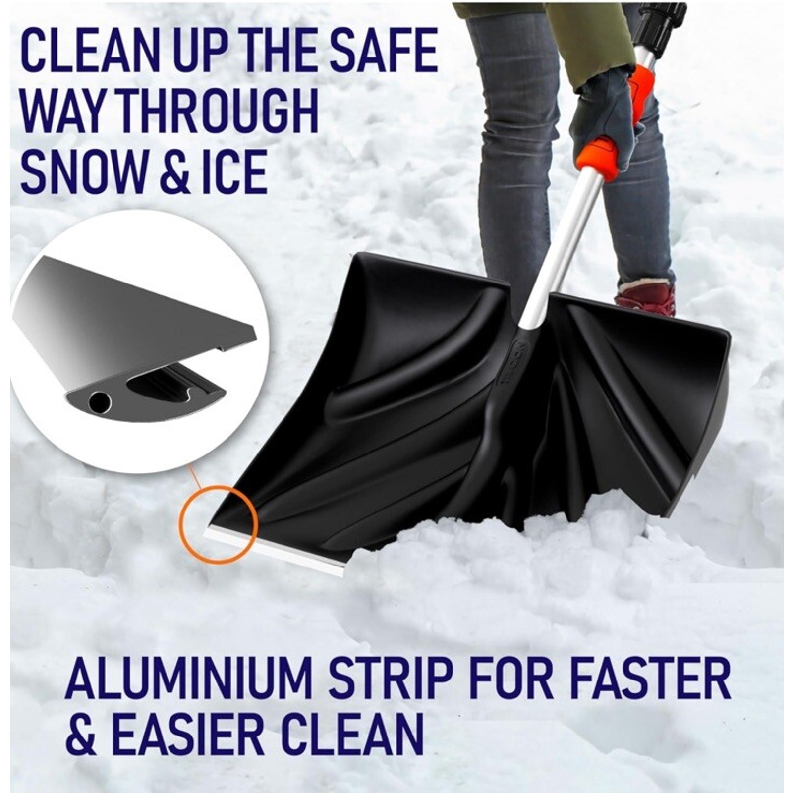 Snow Shovel for Driveway Car Home Garage – Portable Folding Snow Shovel with Ret