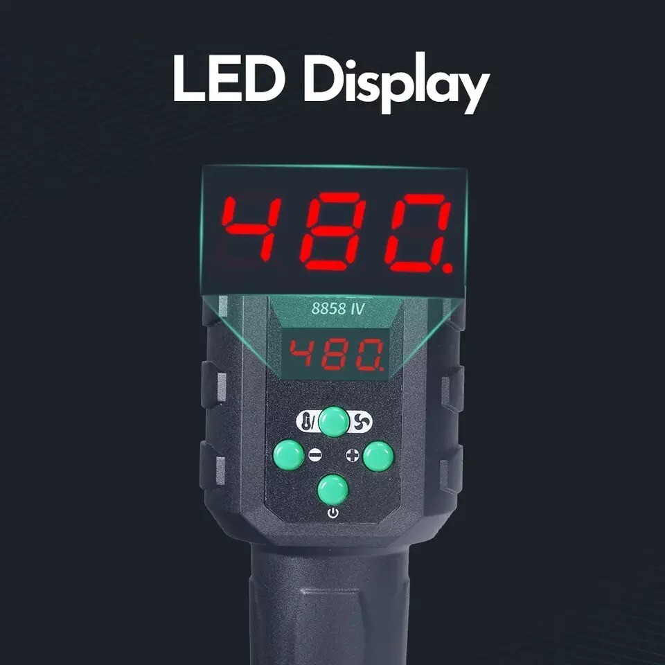 YIHUA 8858-IV 700w Hot Air Gun Kit Heat Gun Adjustable Temperature LED
