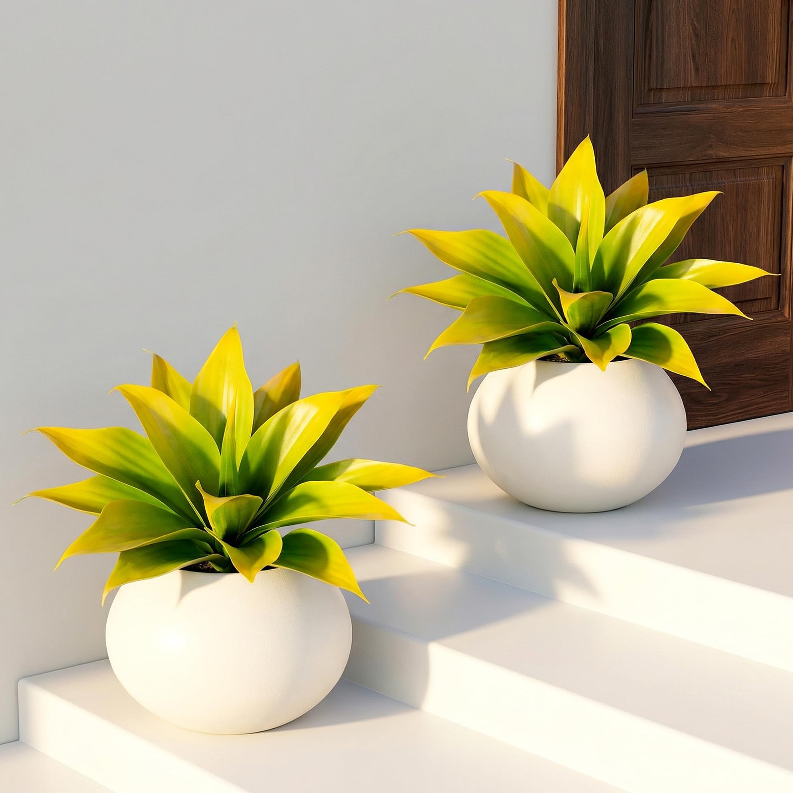 Artificial Agave Faux Agave 14.2In Fake Greenery Outdoor Artificial Plant Fak…