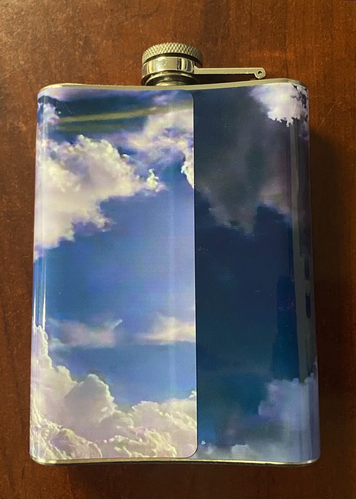 Angel Kitten y2k Flask 8oz Stainless Steel Hip Drinking Whiskey