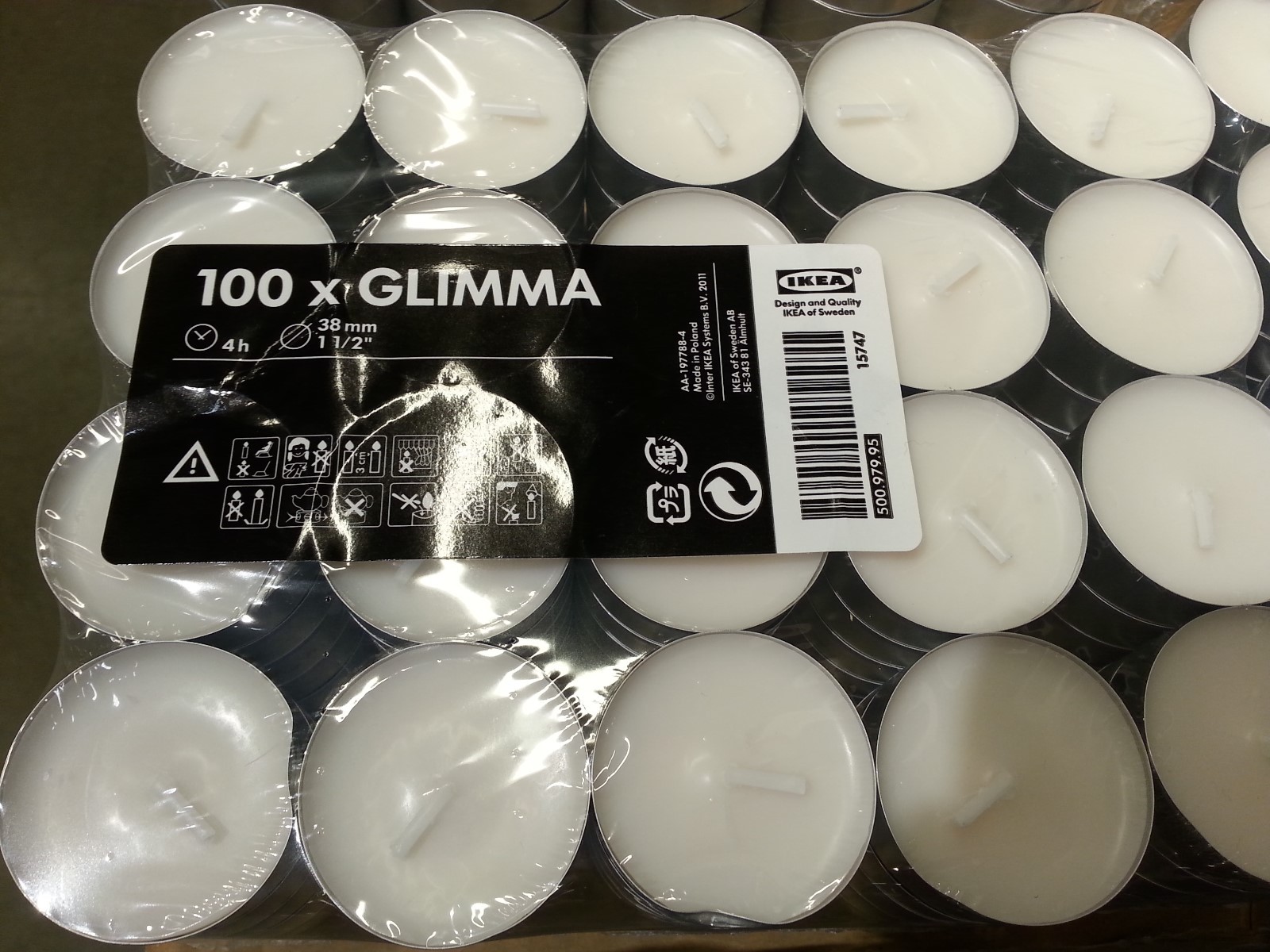 20 IKEA unscented candle – tea light candles — 4 hrs. — From CA