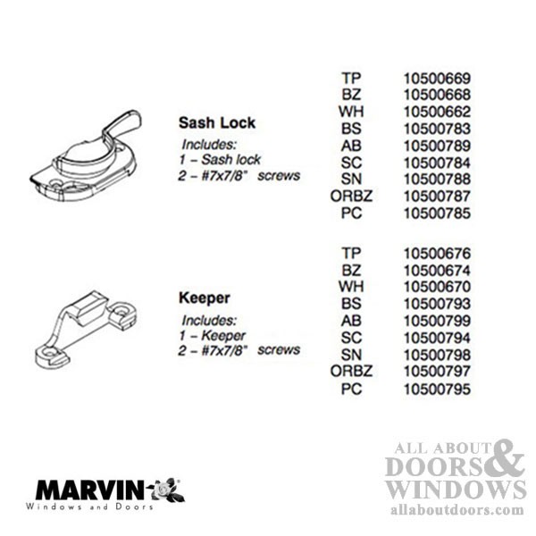 Marvin Ultimate Double Hung Sash Lock w/ Tilt Feature CAV.8 P.N. 41131