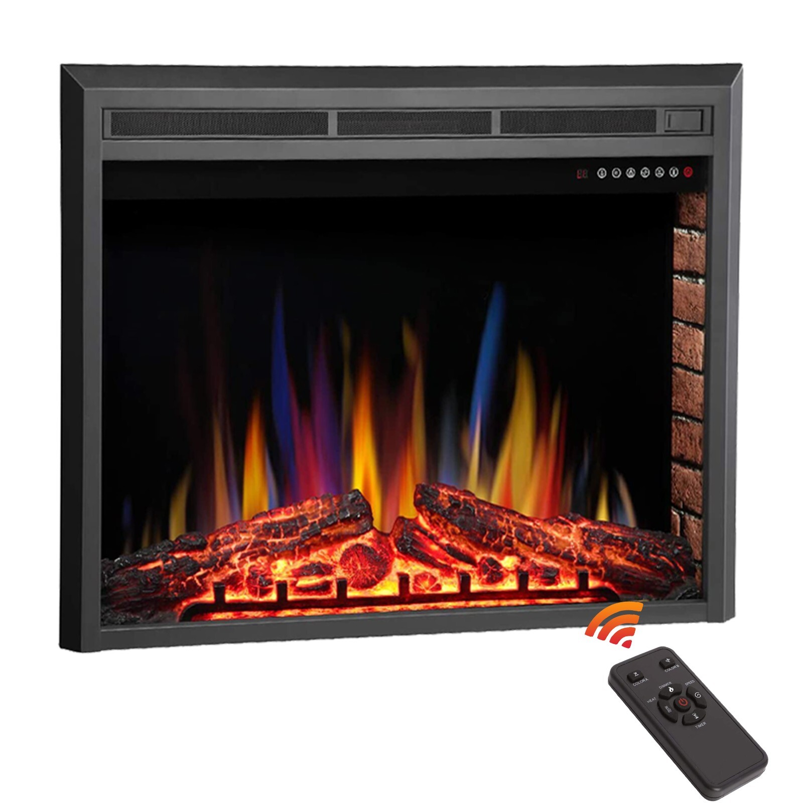 R.W.FLAME 36” Recessed Electric Fireplace Insert,Remote Control,750W-1500W