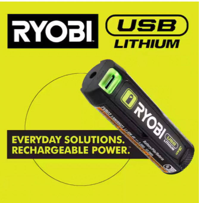 RYOBI USB Lithium 2AH Rechargeable Battery – FVB02 – ** OPEN BOX * TESTED **