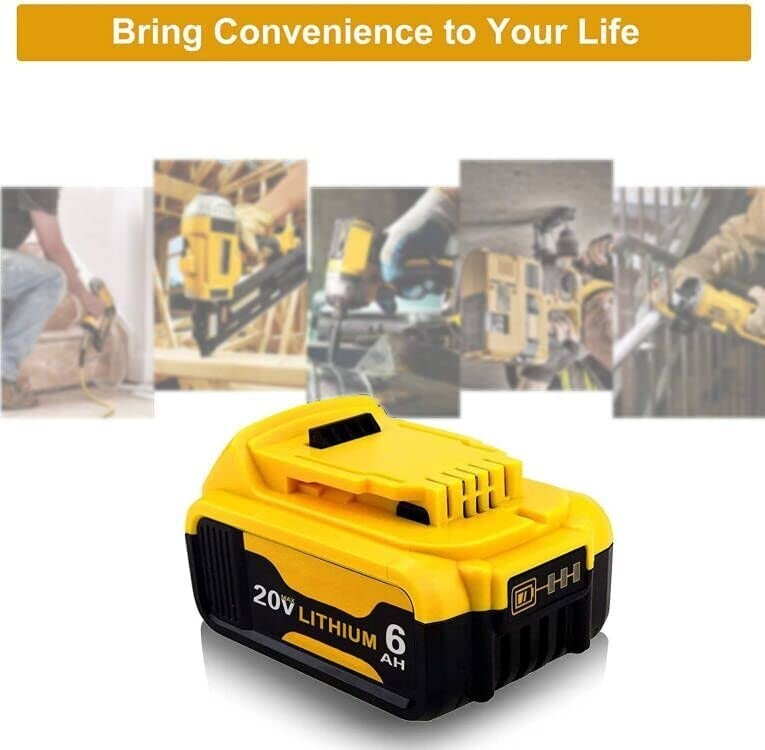 2X Replacement For DeWalt DCB206-2 20 Volt 6Amp Battery DCB105 Charger DCB206-2