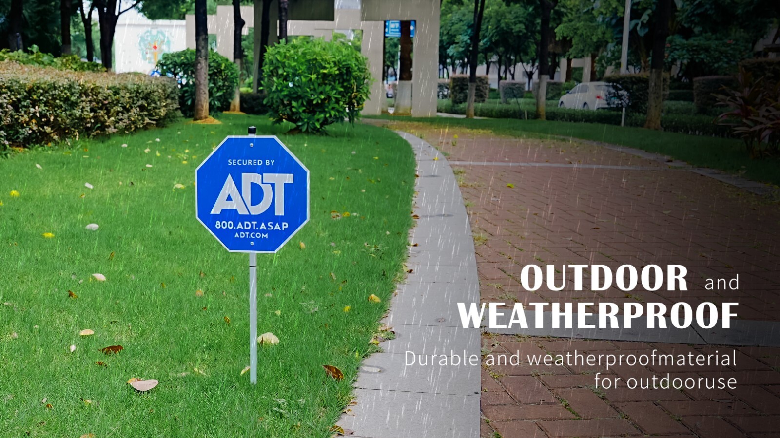 Yard Security Sign Heavy Duty Weather Proof Aluminum Stake 10″x28″