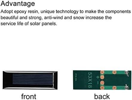 MECCANIXITY Mini Solar Panel Cell 0.5V 160mA 0.08W 53mm x 18mm for DIY Electric