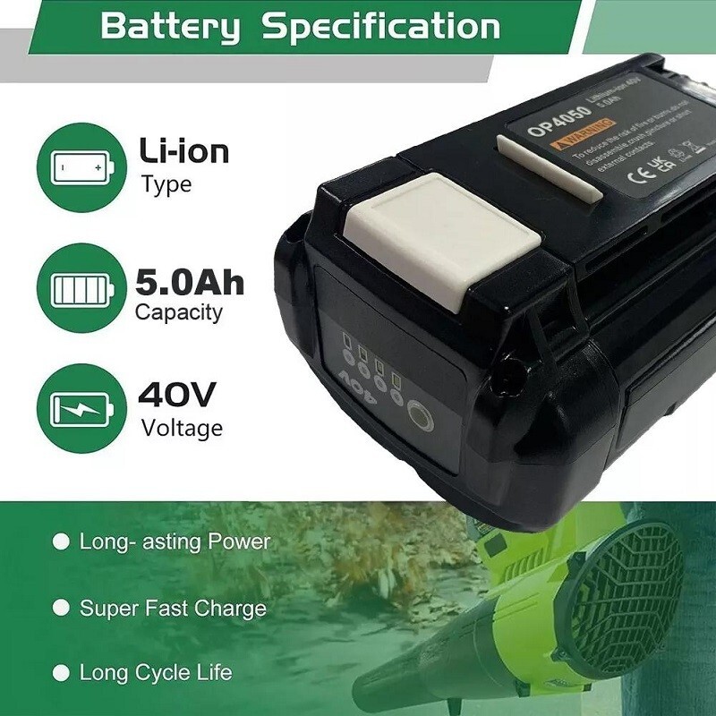 40V 5.0Ah BATTERY FOR Ryobi 40 Volt Lithium OP4050 OP40602 OP40261 OP4060 OP4030