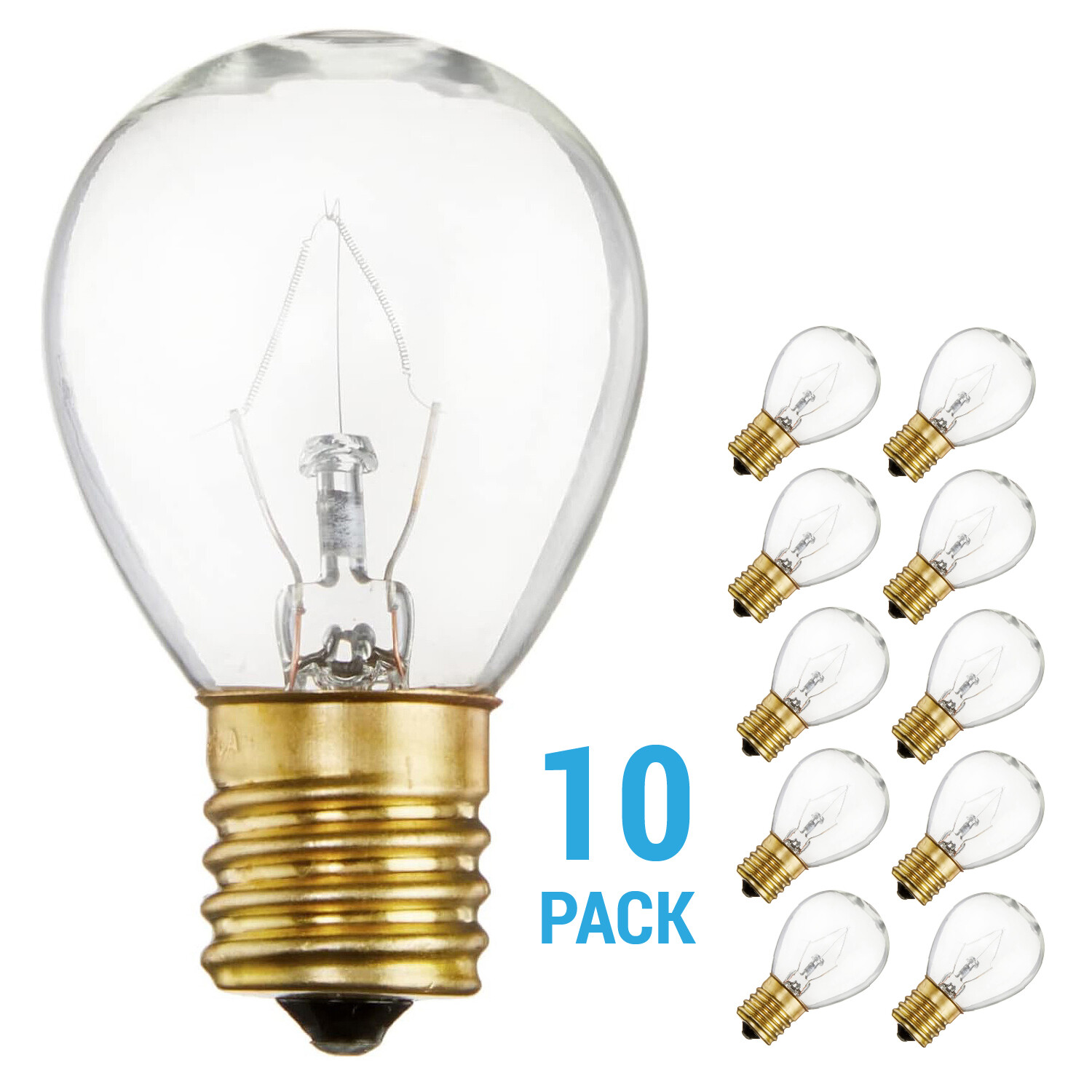 10 Pack 25S11/N Clear Hi-Intensity Indicator Sign S11 25W 120V Intermediate E17