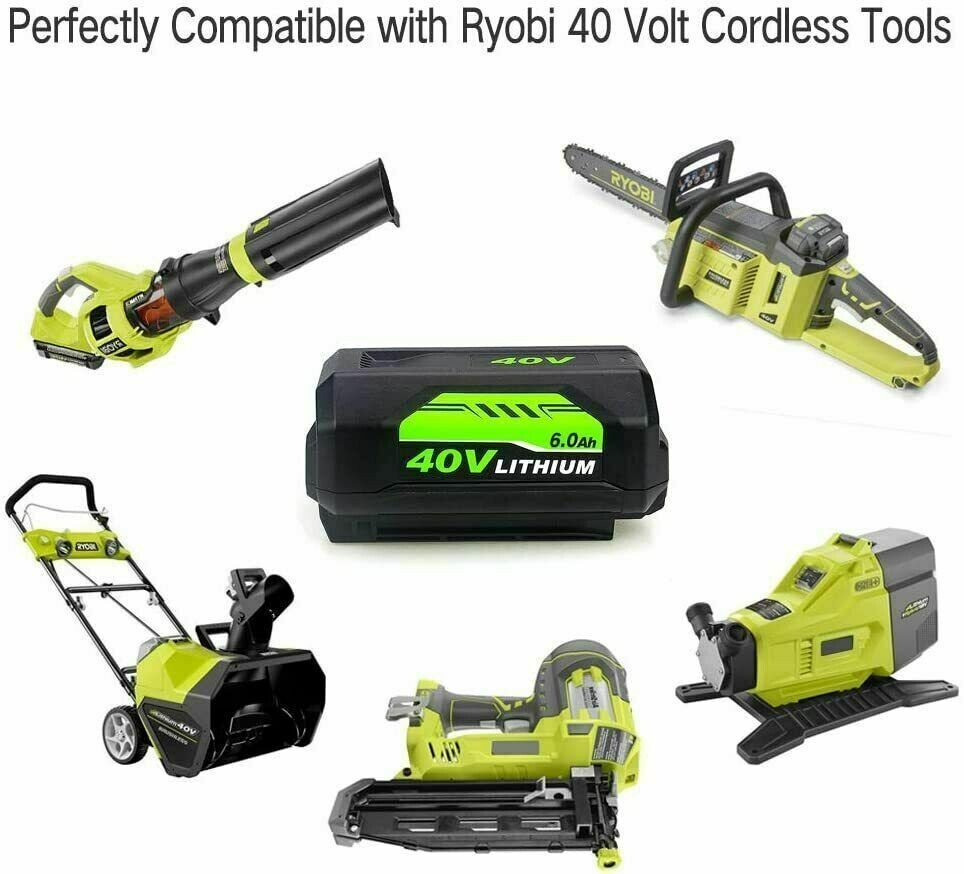 40V 8.0Ah Battery / Charger for Ryobi Lawn Mower OP4015 OP4050A Hedge Trimmer