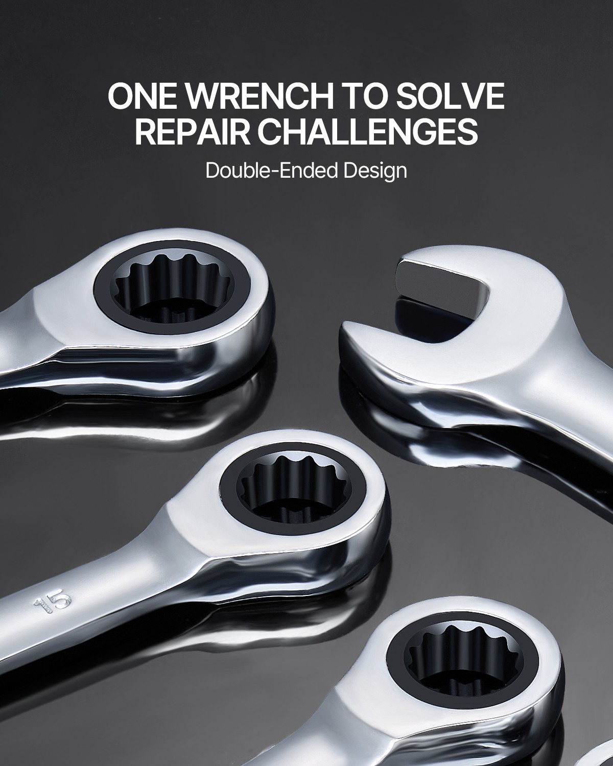 Combination Wrench Set 30 PCS SAE 1/4″ to 1″, Metric 8mm to 24mm Organizer Rack