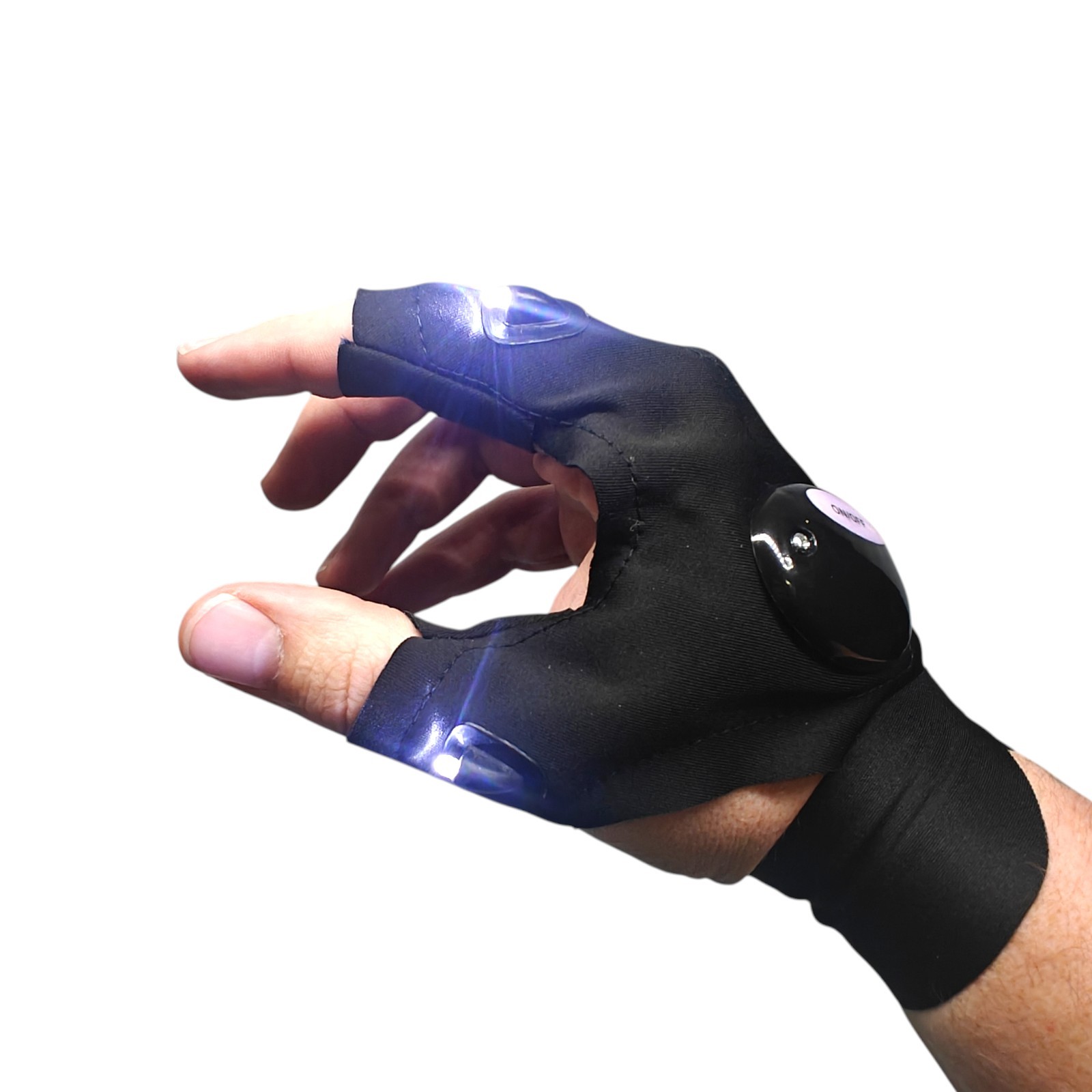 Hands-Free LED Flashlight Glove Work Light – 2 LEDs – One Size – 1PC – USA