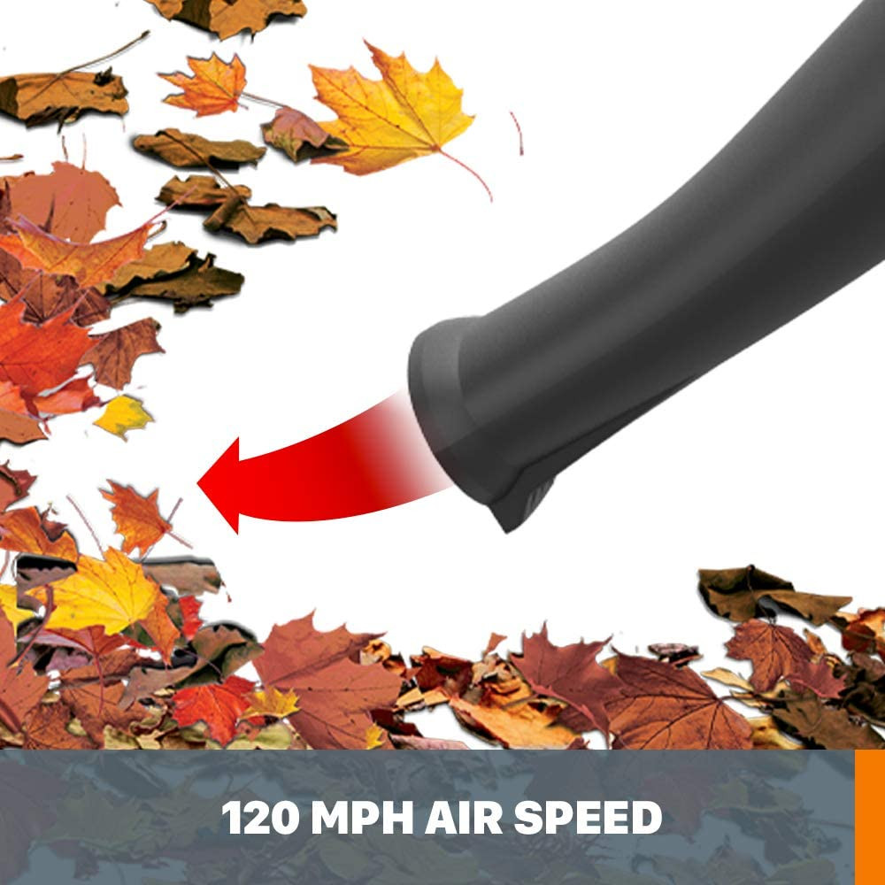 WORX Cordless Leaf Blower, Electric Blowers for Lawn Care with 120 MPH & 2.7 LBS