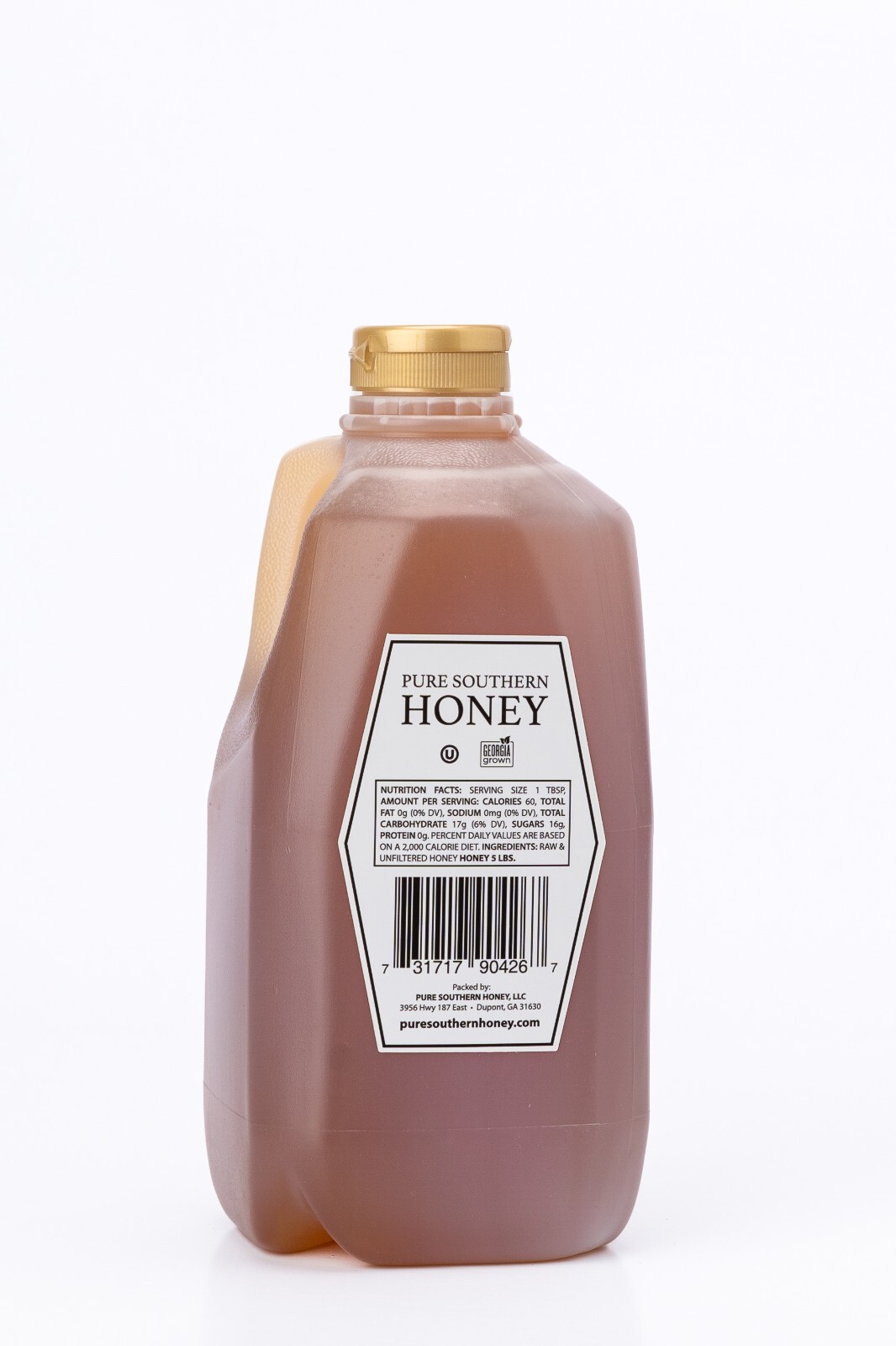 5 lbs. of 100% Raw, Unfiltered & Unheated Georgia Honey, New 2023 Crop