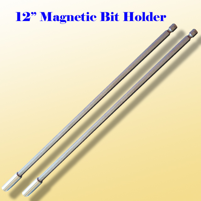 Pack of 2 12″ Magnetic Bit Extension Holder Quick Change 1/4″ Hex Shank