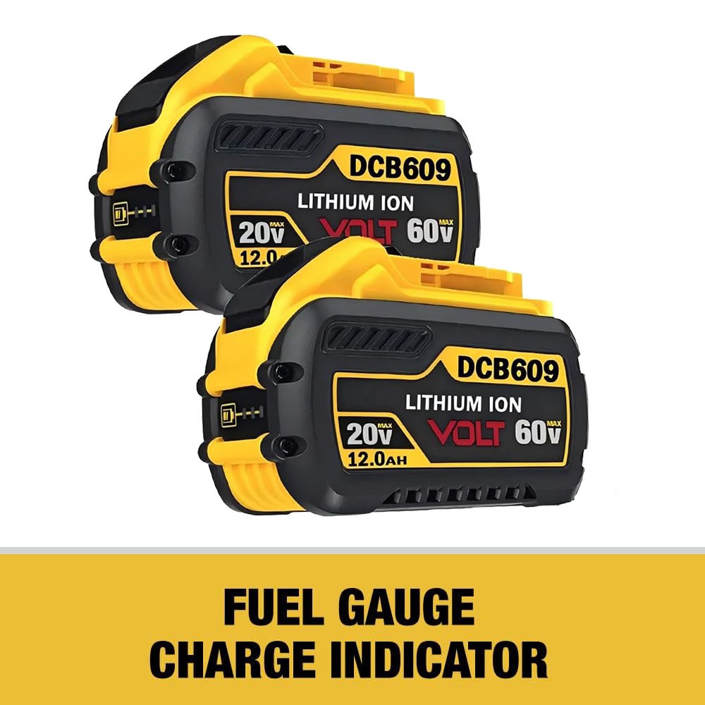 2PCS 12.0AH DCB609-2 20V/60V MAX FLEXVOLT Lithium Ion Battery For DEWALT DCB612