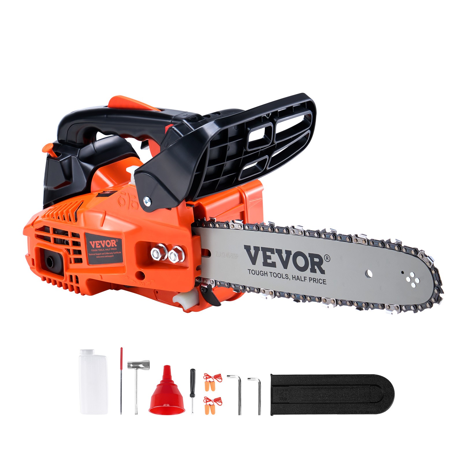 VEVOR 25.4CC 12″ Gasoline Chainsaw Powered Wood Cutting Engine Gas Chain Saw