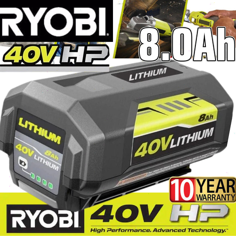 1-2PACK 8.0Ah Battery 40 Volt for Ryobi 40V Lithium OP40602 Battery with LED