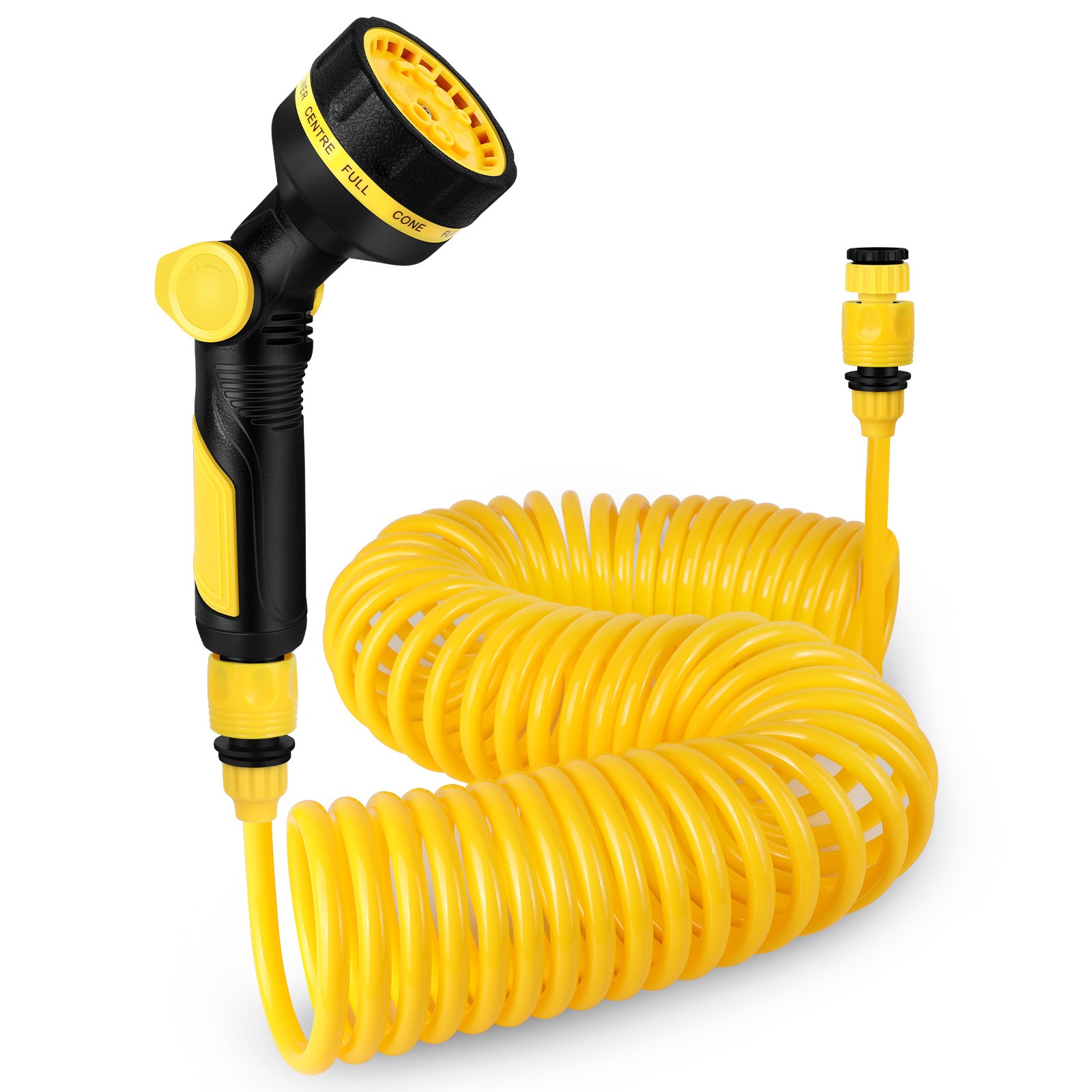1/2″ Coil Garden Hose Curly Water Pipes & Sprayer for Boat Greenhouse/Yard/Patio