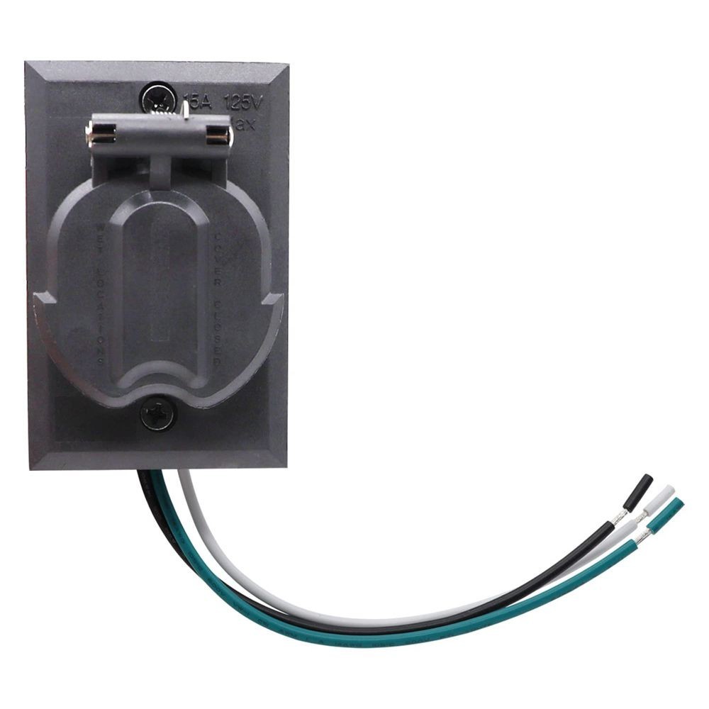 AC 125V 15A Lamp Post Grounded Outlet Waterproof for Outdoor Lamp Poles C681