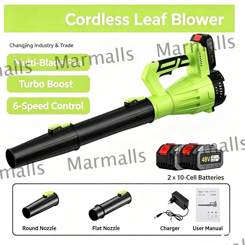 New Cordless Leaf Blower 650CFM/280MPH & 6 Speed Levels Electric w/2 Batteries