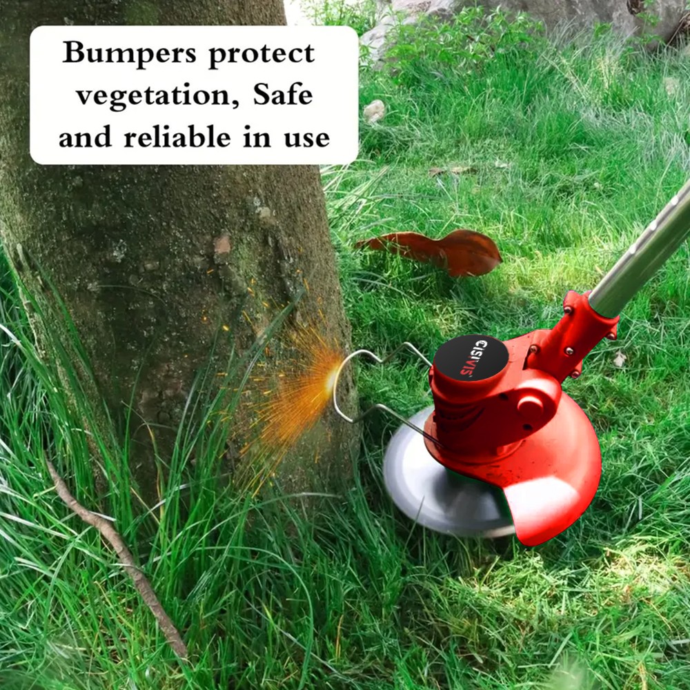21V Electric Cordless Grass Trimmer Strimmer Garden Edger Cutter w/ 2 Battery