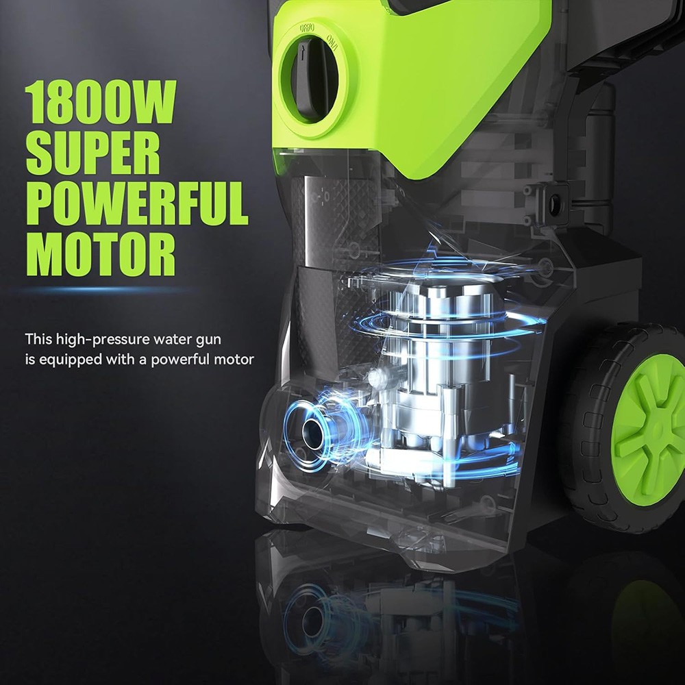 Electric Pressure Washer 5000PSI Max 2.5GPM Portable Power Washer 4 Quick Nozzle