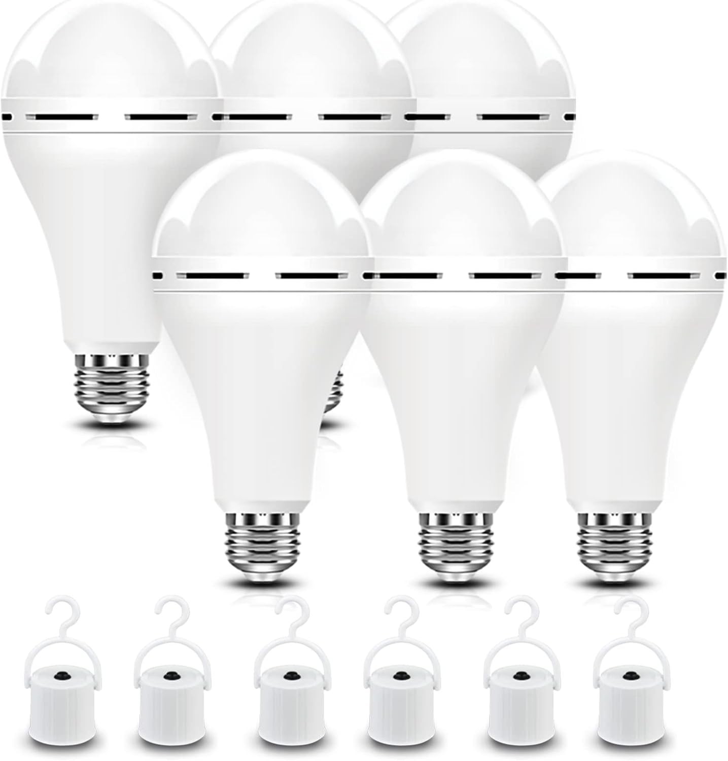 10Pack Emergency-Rechargeable-Light-Bulb,6500K LED Light Bulb with 1200 mAh,Hook