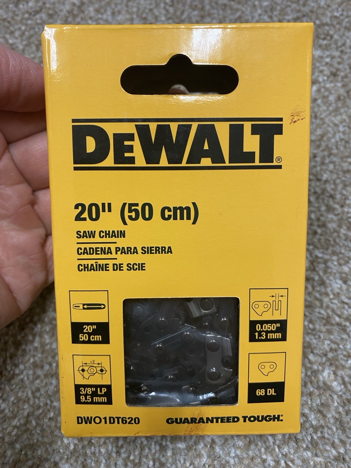 DEWALT 20 in. Chainsaw saw Chain 68 Drive Link DW01DT620