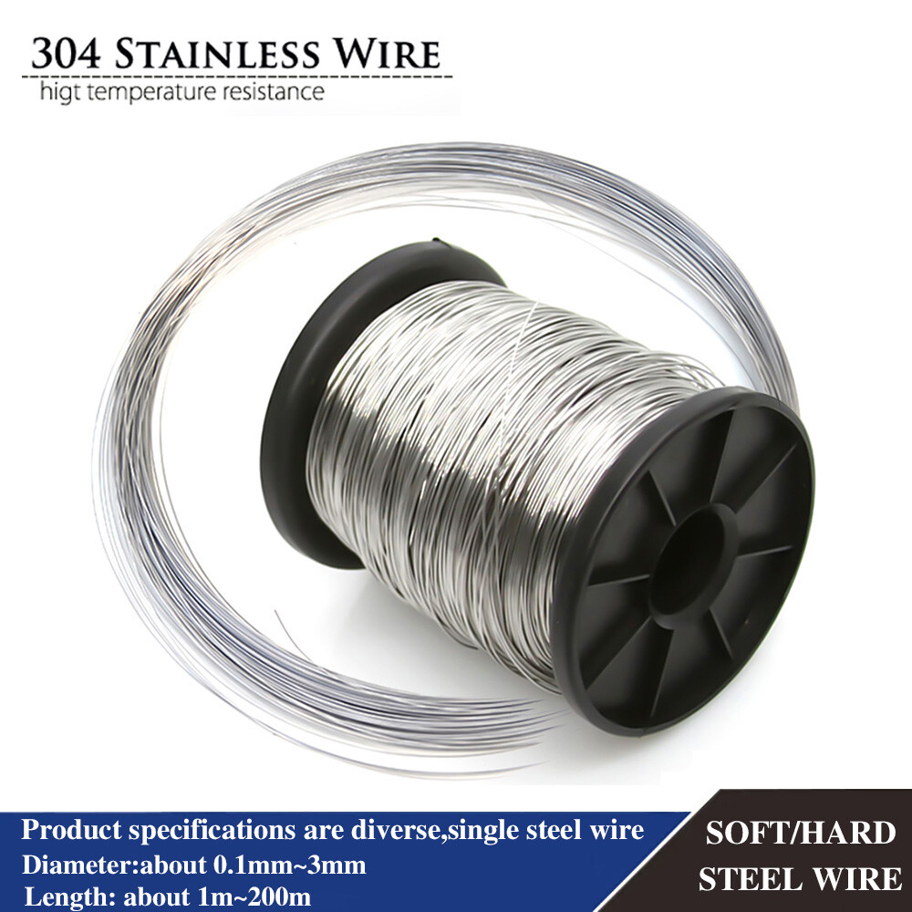 304 Stainless Steel Wire 0.1mm-3mm Single Strand Soft and Hard Jewellery Durable