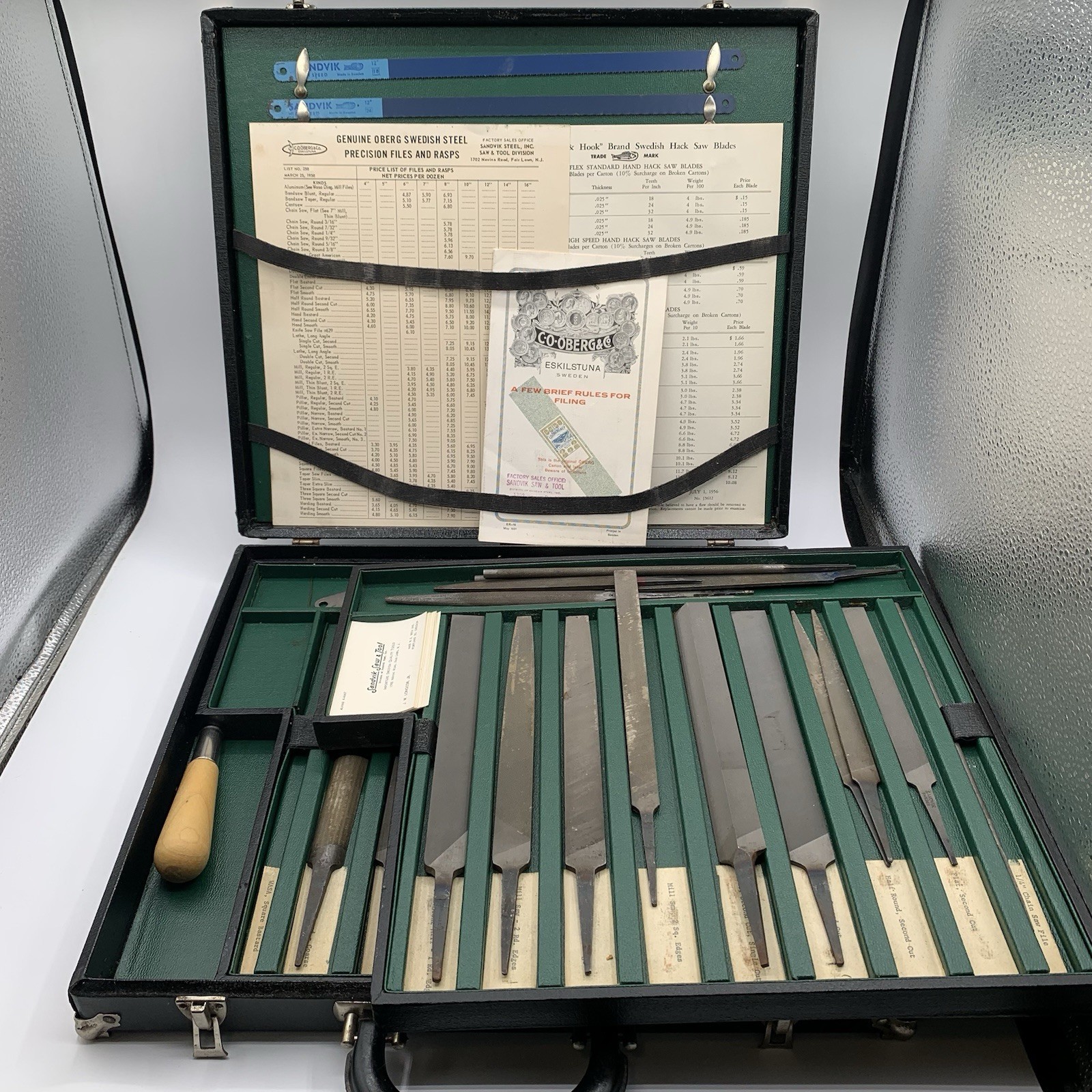 VTG Oberg Sweden Files Mill And Flat 33 Pc C.O.Oberg 1931 Various File Tools