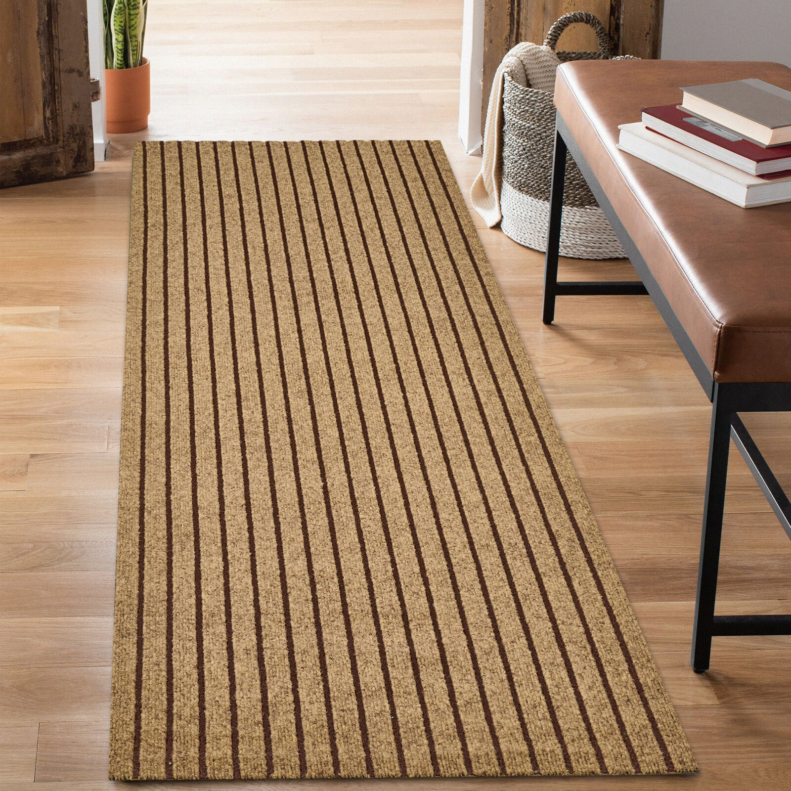 Entryway Runner Rug Indoor Outdoor – Extra Long Hall Rugs Runners Non Slip Brown